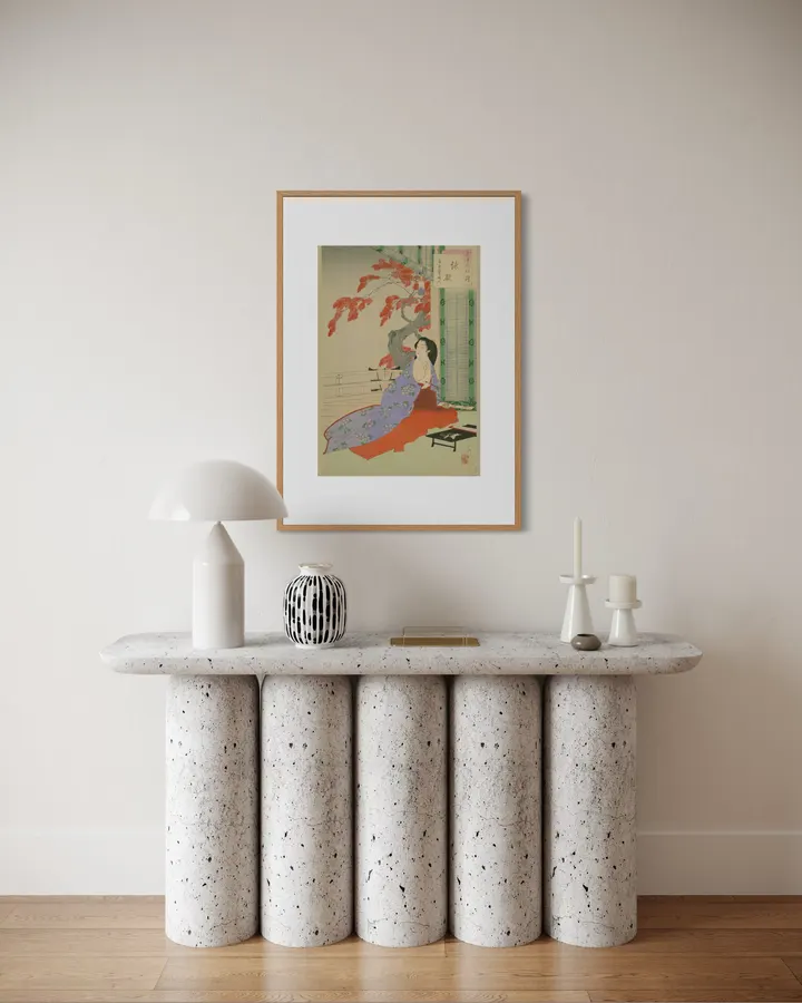 Japanese Wall Art Print - Poem Recitation - Woman of the An'ei Period