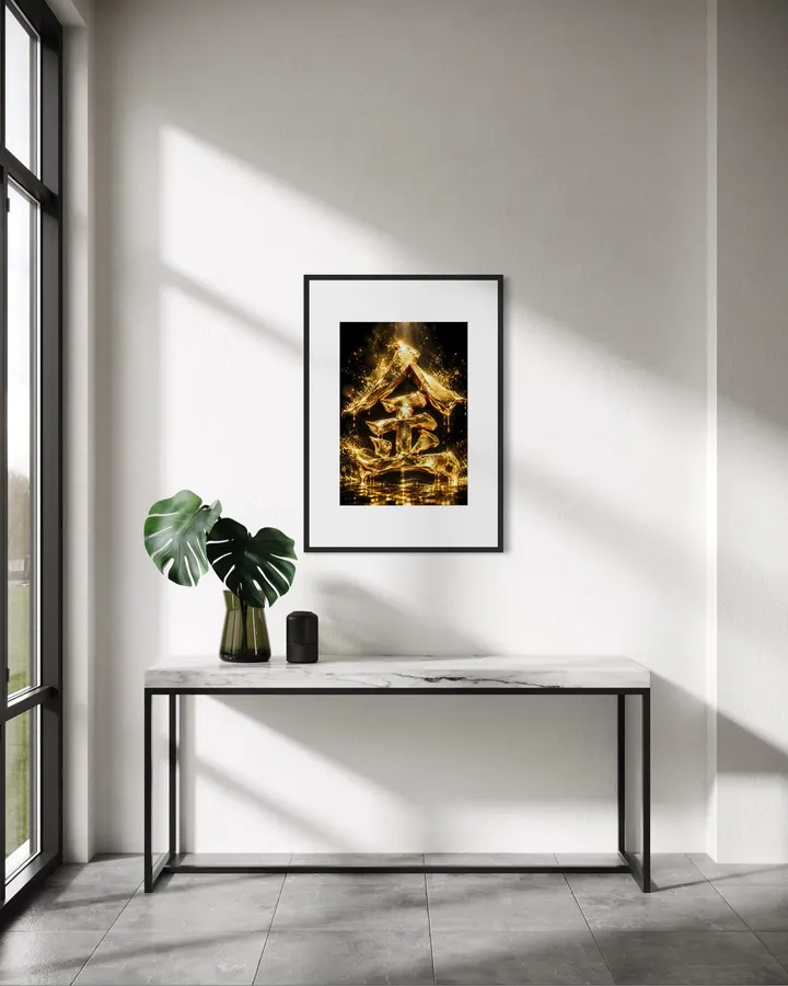 Golden Kanji 金 | Luxury Japanese Art - konkapo00