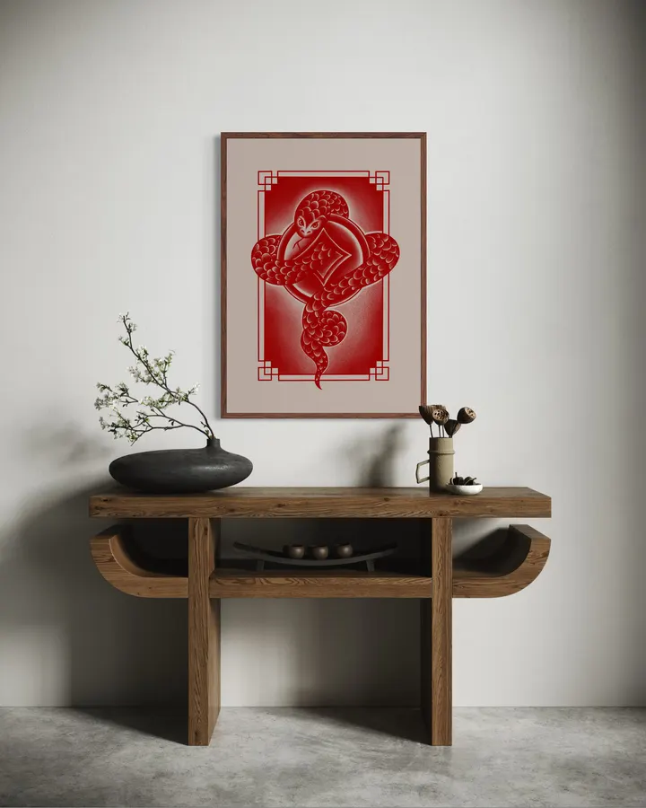Snake Chinese Zodiac in red - Alexandra Ramirez