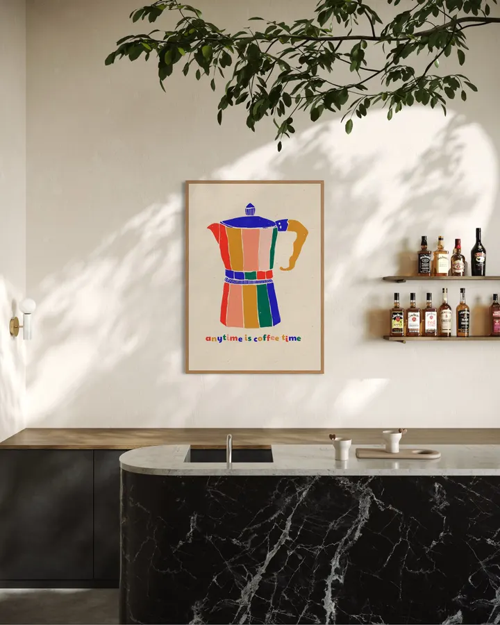 Anytime is Coffee Time - Colorful Moka Pot Art - ShowMeMars