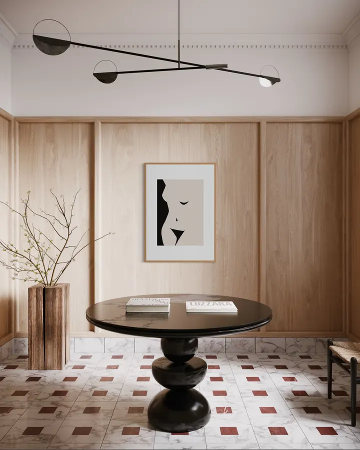 Minimalist Form in Obsidian & Cream