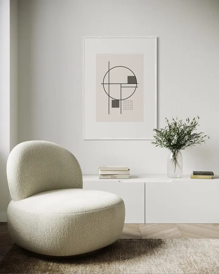 Geometric Balance with Dotted Grid Accent - Little Dean