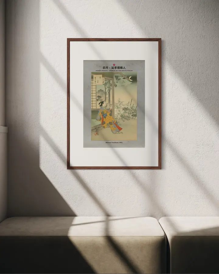 Japanese Wall Art Print - Fourth Month - Woman of the Enkyo Period