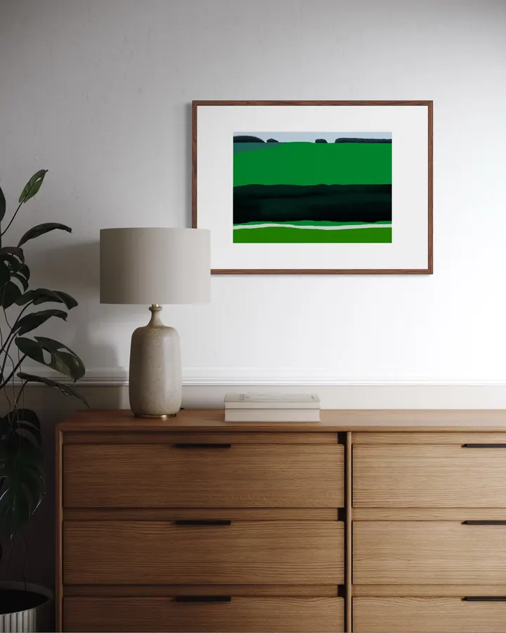 Vibrant Green Fields & Serene Horizon - Little Dean