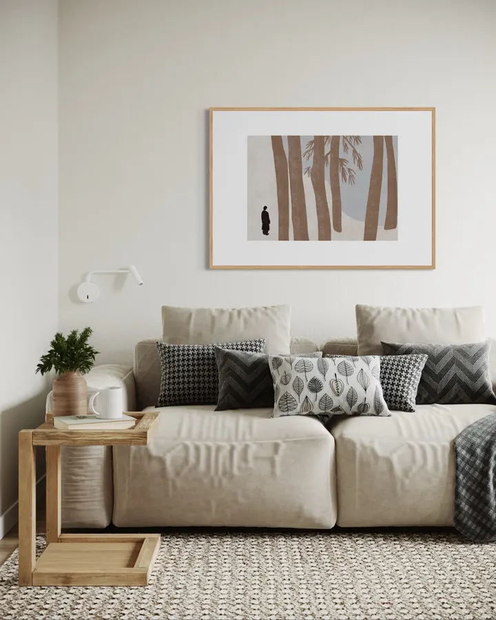 Bamboo Grove & Figure in Warm Taupe, Clay & Ash - Little Dean