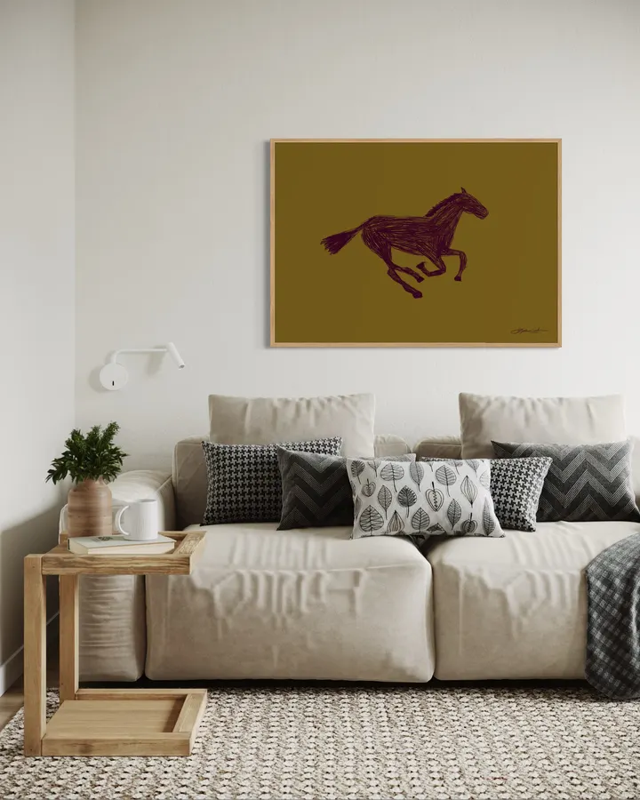 Green and Aubergine Horse - Stephie Cardona