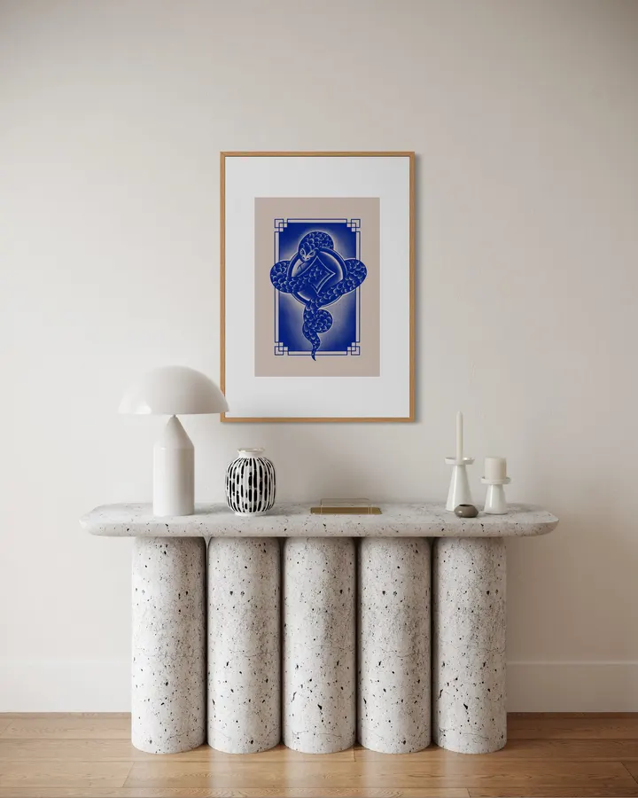 Snake Chinese Zodiac in blue - Alexandra Ramirez