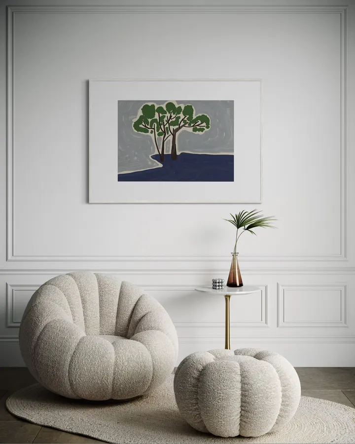 Riverbank Trees in Sage & Indigo - Little Dean