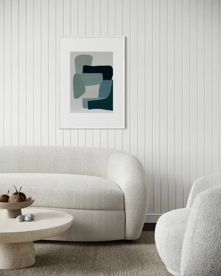 Structure in Blue & Sage or Interlocking Forms - Little Dean