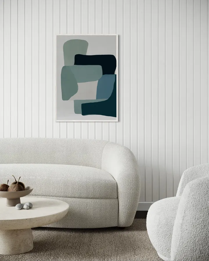 Structure in Blue & Sage or Interlocking Forms - Little Dean