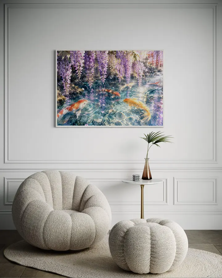 Wisteria Cascade & Golden Koi - HIRUHA