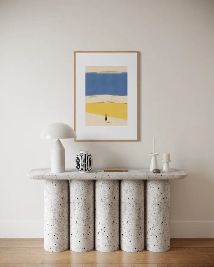Atmospheric Seascape in Sand & Azure