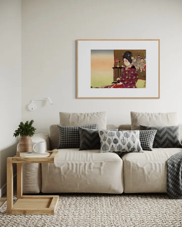 Japanese Wall Art Print - Woman in an Interior