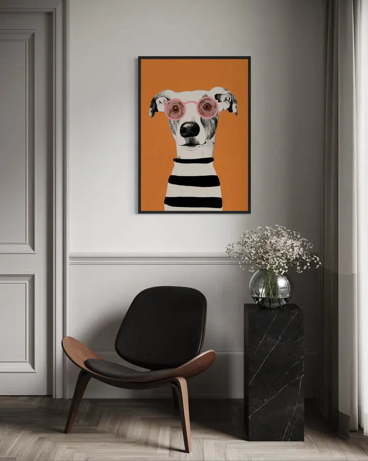 Dog in a striped sweater - El buen limon