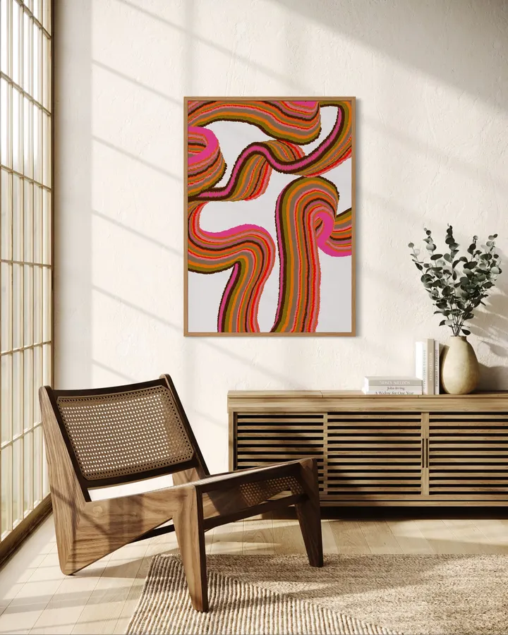 Psychedelic Orange pink Textured Ribbons - DOXOLOGY