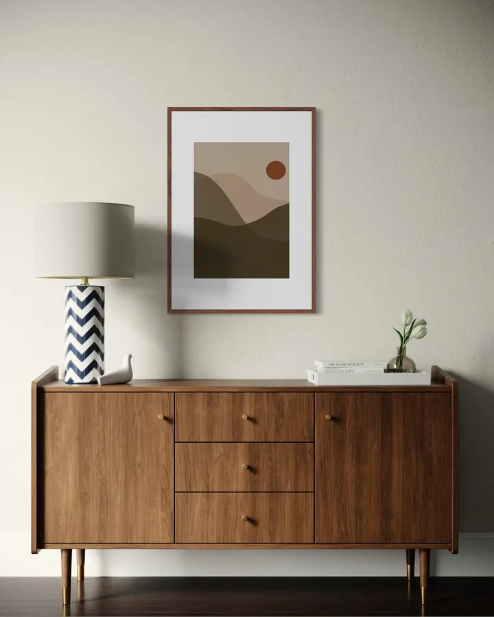 Minimalist Desert Hills in Olive & Clay