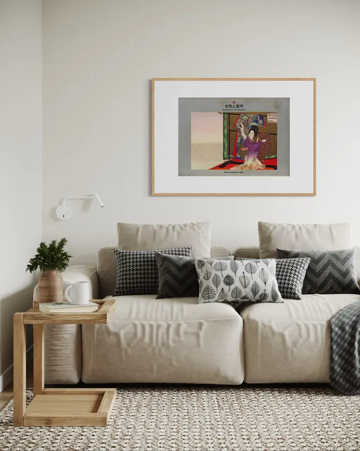 Japanese Wall Art Print - Woman in an Interior