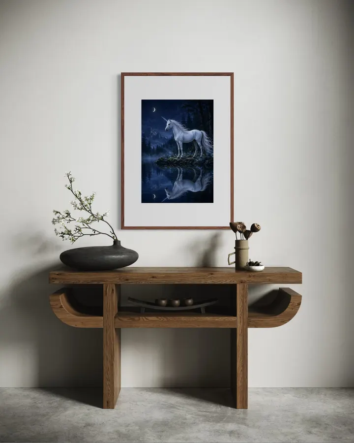 White Unicorn by the Moonlit Lake|月夜の白きユニコーン