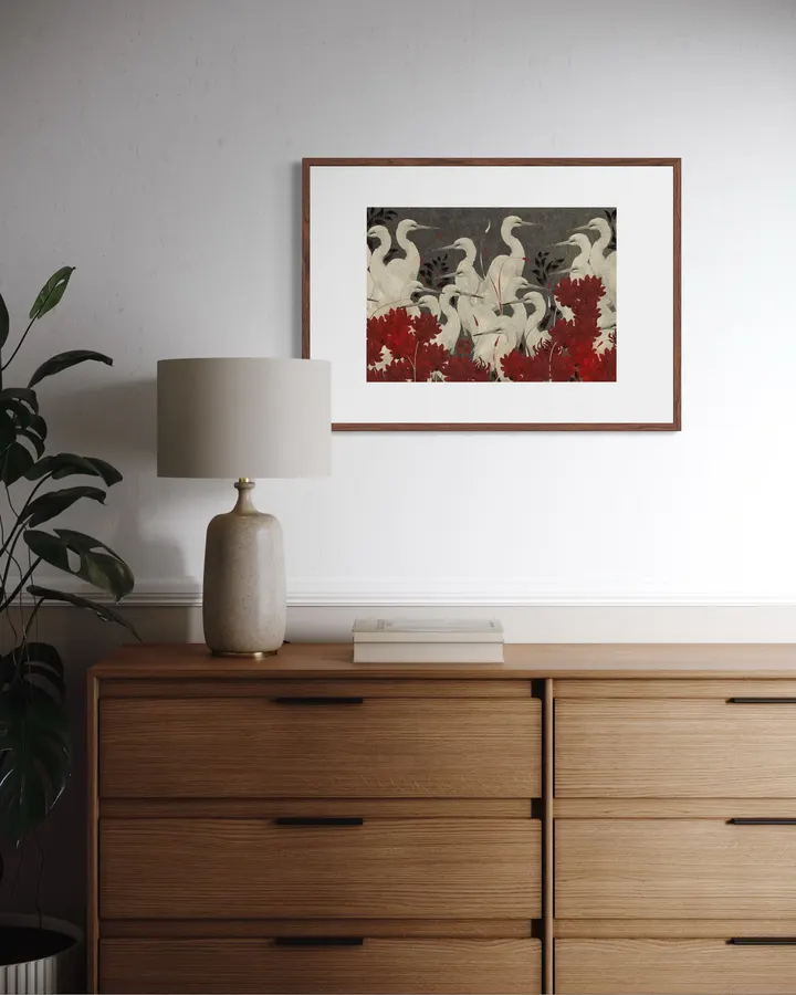 Crimson Herons and White Blossoms - DOXOLOGY