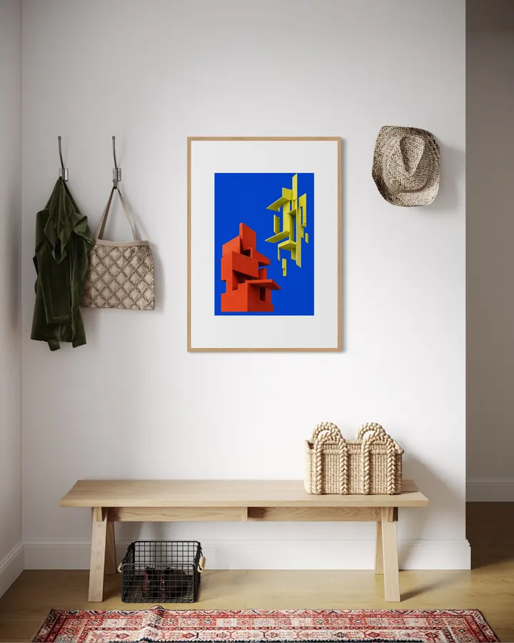 ＃032; Parallel Dreams - Geometric Abstract Art, Modern Contemporary Wall Art | 平行する夢 - 交わることのない二つの世界 - Yuzy