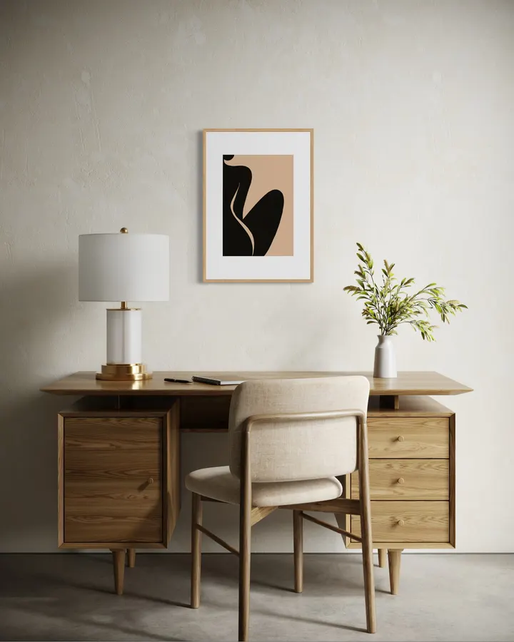 Curved Silhouette in Obsidian & Warm Beige - Little Dean