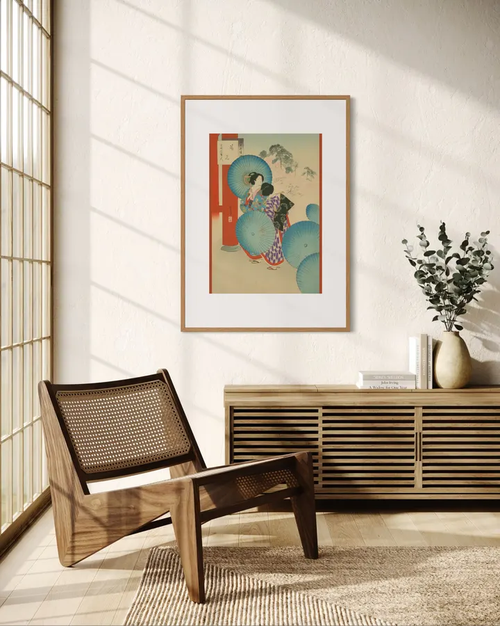 Japanese Wall Art Print - Cherry-Blossom Viewing - Woman of the Bunsei Period