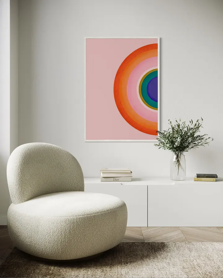 Geometric Arch – Retro Half Circle Rainbow Abstract Print - ShowMeMars
