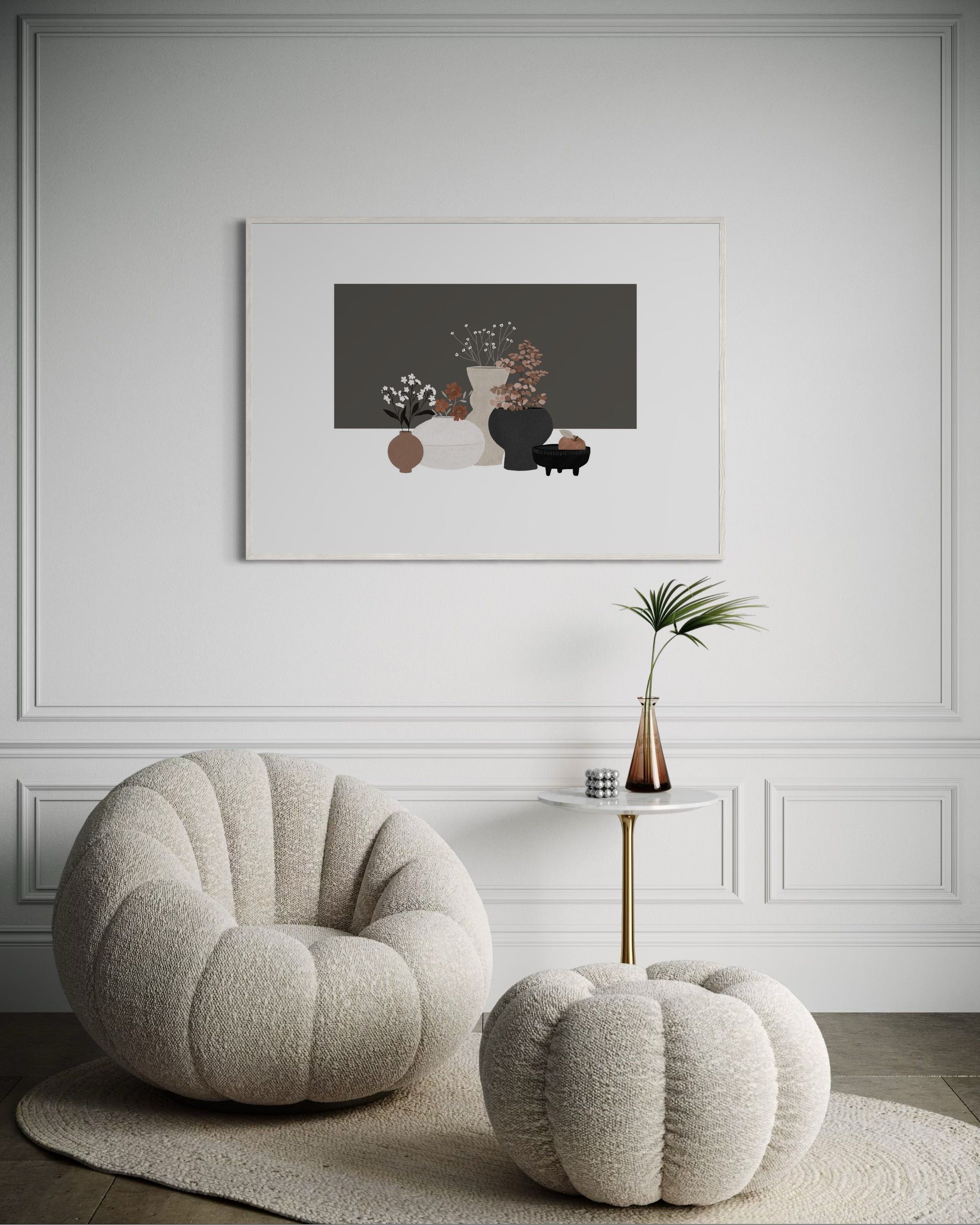 Pottery and Flowers - Dark Grey - Michal Marko